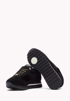 tommy hilfiger black womens trainers