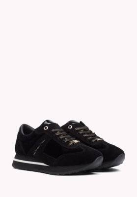 tommy hilfiger black womens trainers