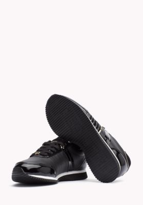 tommy hilfiger black womens trainers