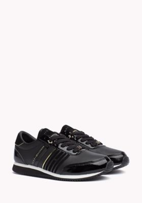 tommy hilfiger black womens trainers