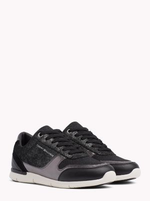 tommy hilfiger black womens trainers