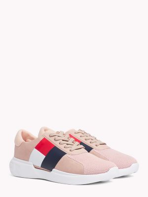 signature lace up flag trainers