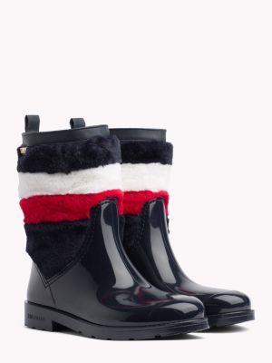 tommy hilfiger black rain boots