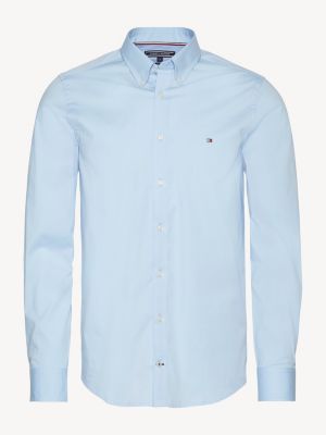 Slim Fit Stretch Poplin Shirt | BLUE | Tommy Hilfiger