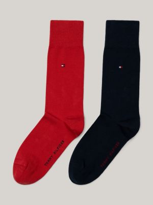 rot 2er-pack classic socken mit flag-stickerei für herren - tommy hilfiger