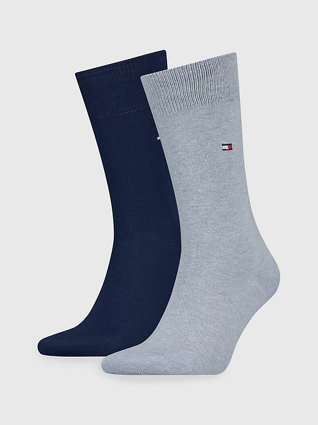 blue 2-pack classics flag socks for men tommy hilfiger
