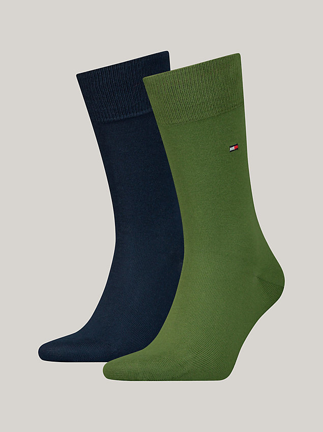 green 2-pack classics flag socks for men tommy hilfiger