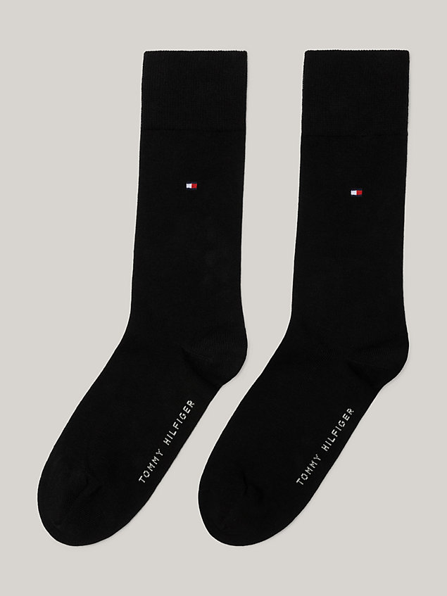 black 2-pack classics flag socks for men tommy hilfiger