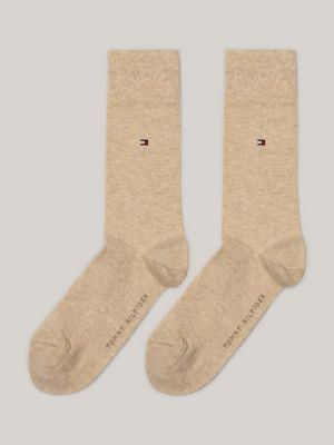 lot de 2 paires de chaussettes classiques à drapeau brodé white pour hommes tommy hilfiger