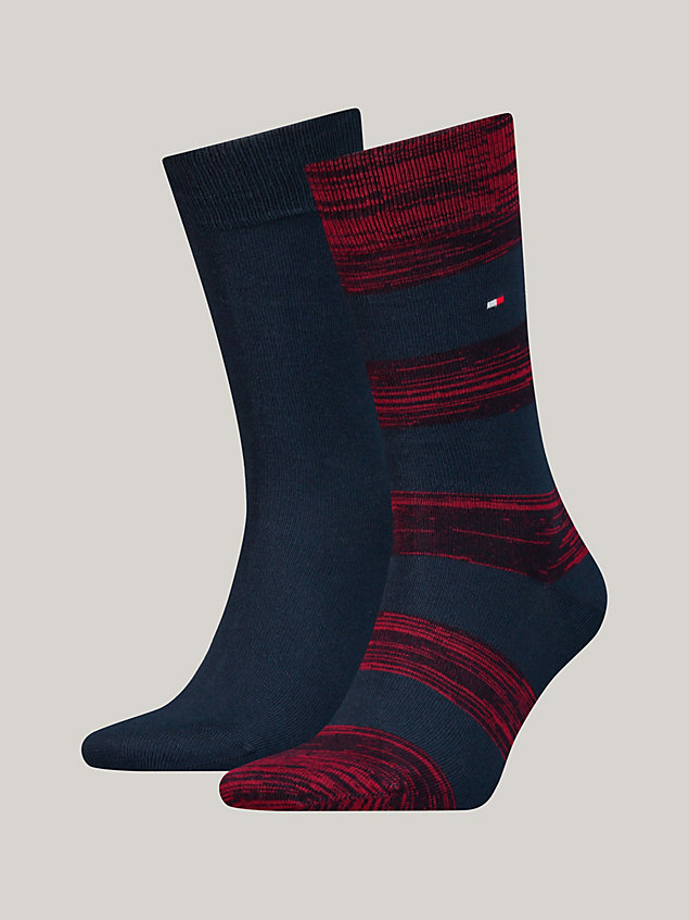 blue 2-pack classics rugby stripe socks for men tommy hilfiger