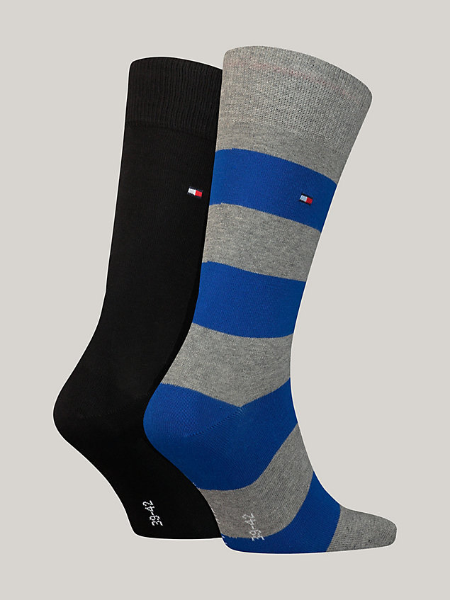 blue 2-pack classics rugby stripe socks for men tommy hilfiger