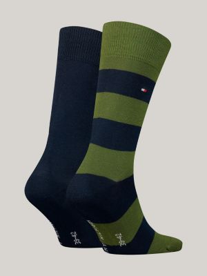 2-Pack Classics Rugby Stripe Socks | Green | Tommy Hilfiger