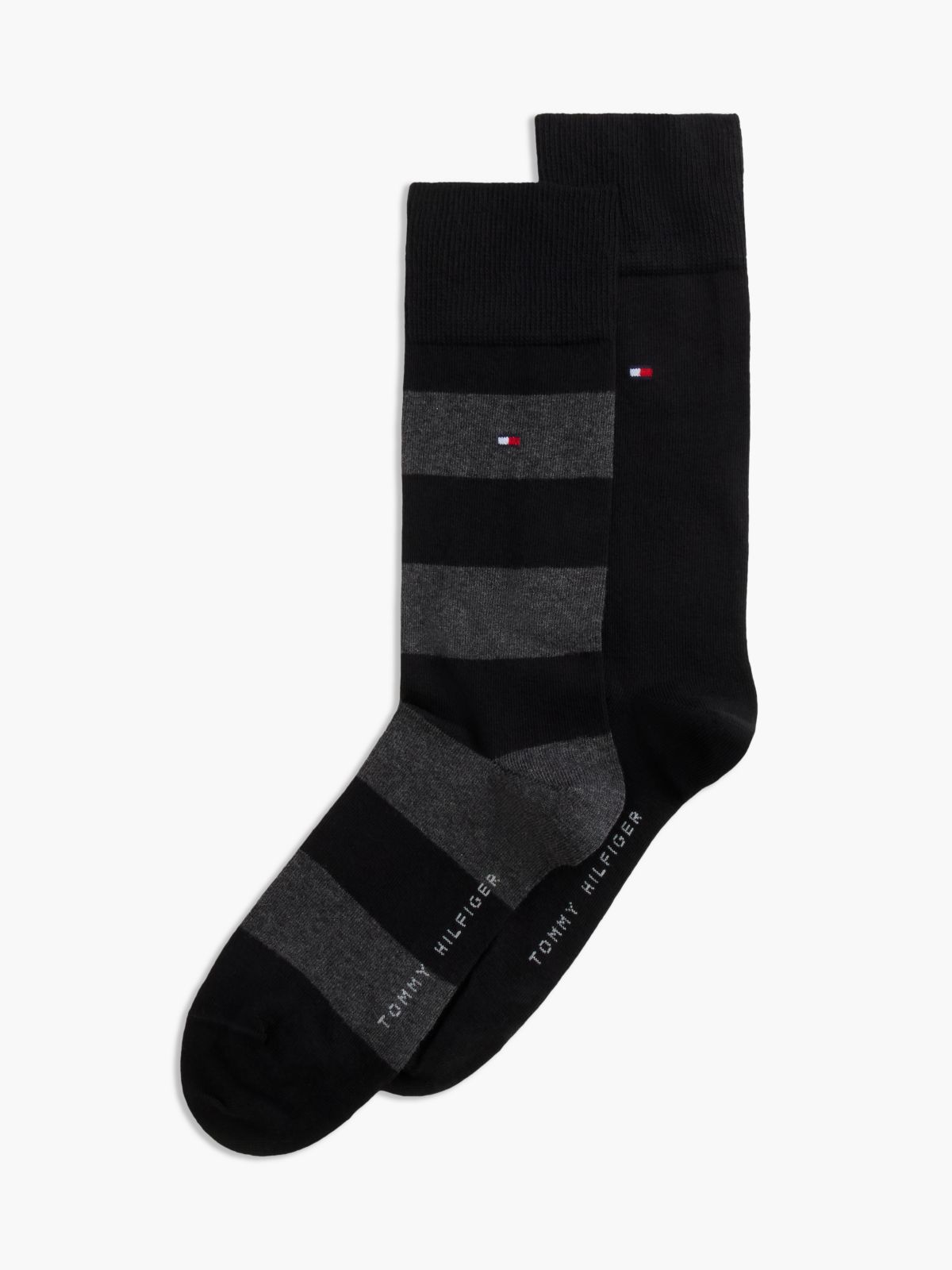 2-Pack Rugby Stripe Socks — Black