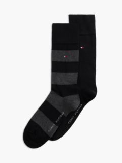 2-Pack Rugby Stripe Socks — Black 1