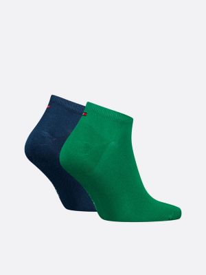 green 2-pack combed trainer socks for men tommy hilfiger