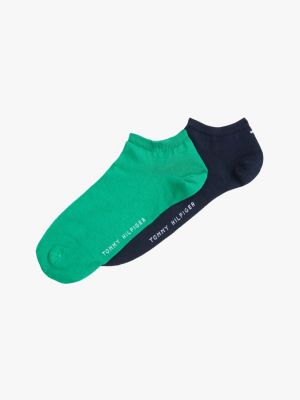 green 2-pack combed trainer socks for men tommy hilfiger