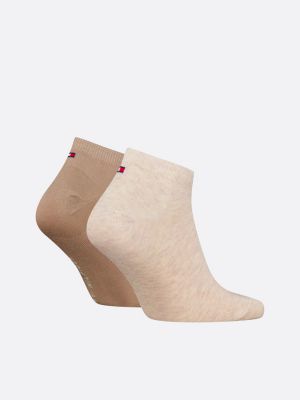 beige 2-pack combed trainer socks for men tommy hilfiger