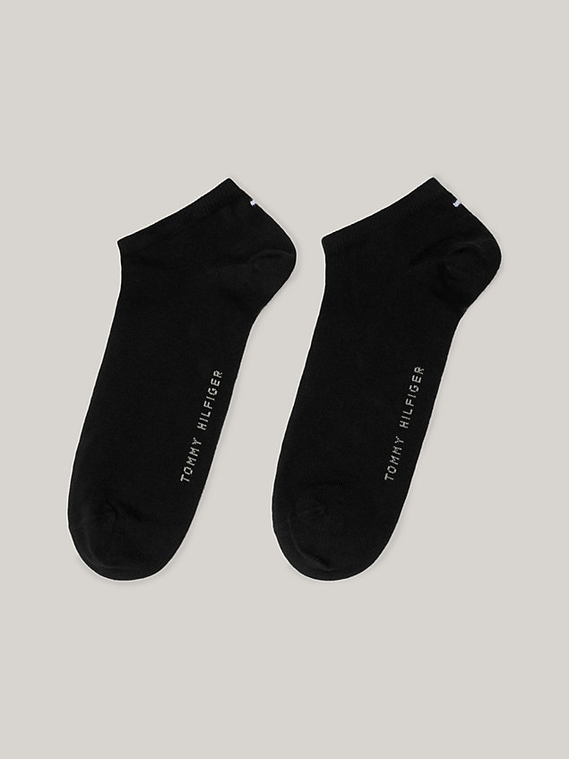 black 2-pack flag trainer socks for men tommy hilfiger