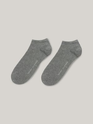 2 pack calzini sportivi cortissimi in cotone grey da uomini tommy hilfiger