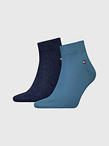 blue 2-pack quarter length socks for men tommy hilfiger