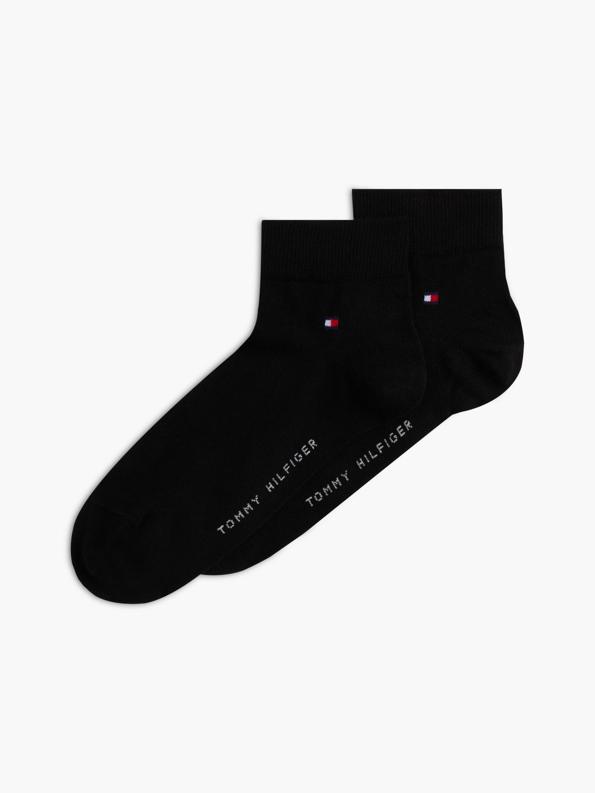 2-Pack Flag Embroidery Ankle Socks — Black
