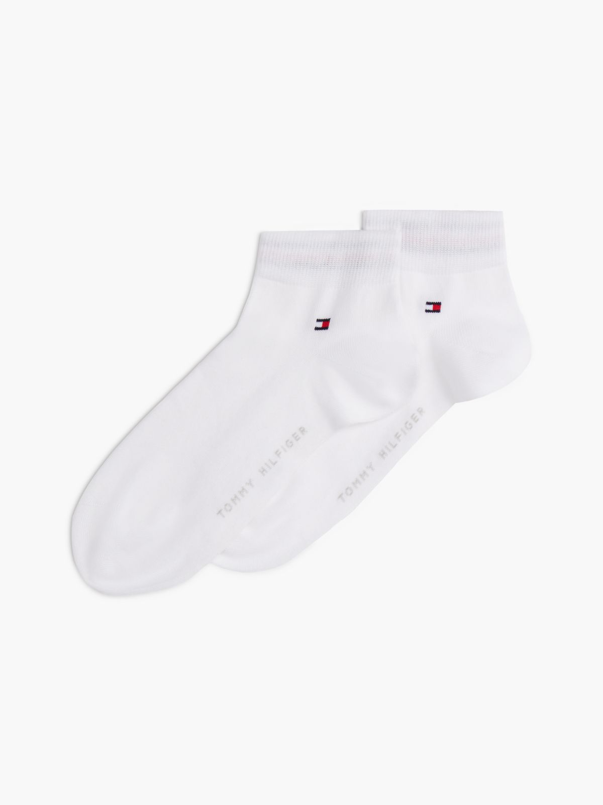 2-Pack Flag Embroidery Ankle Socks — White