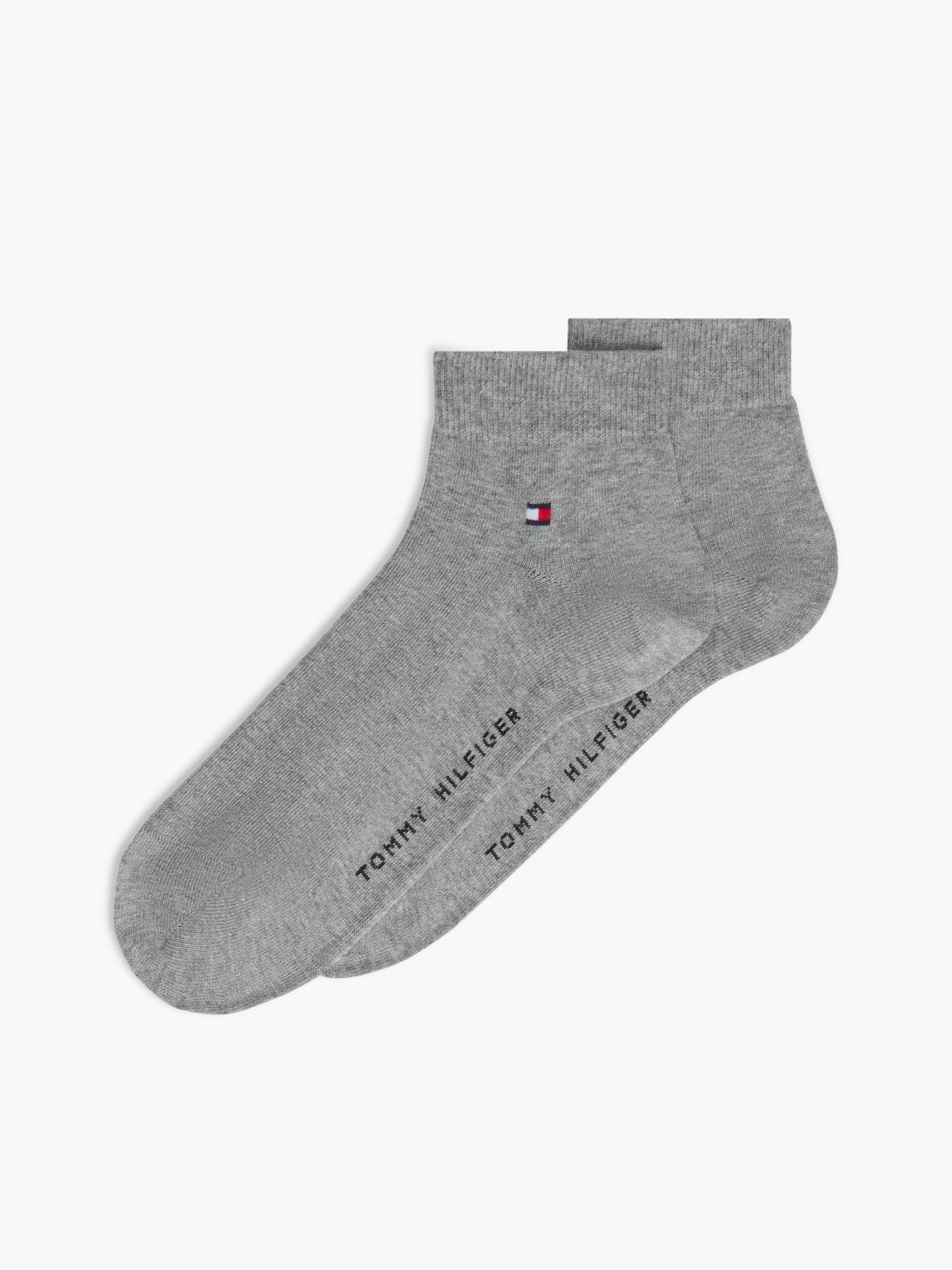 2-Pack Flag Embroidery Ankle Socks — Grey