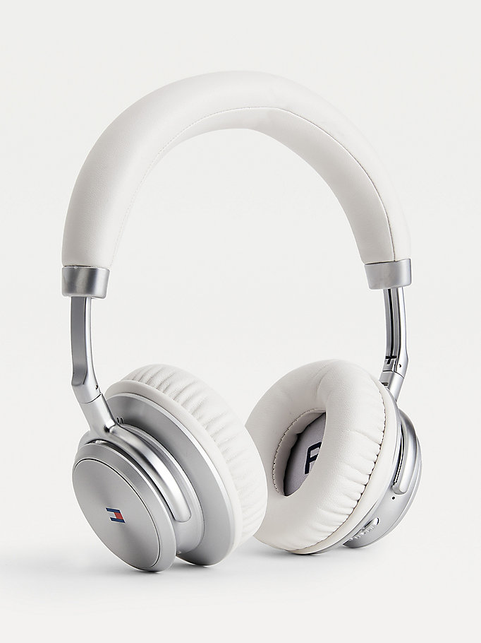white white wireless headphones for unisex tommy hilfiger