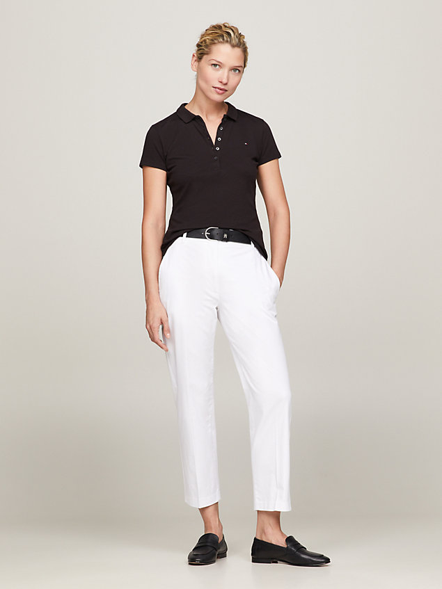 black heritage slim fit polo shirt for women tommy hilfiger