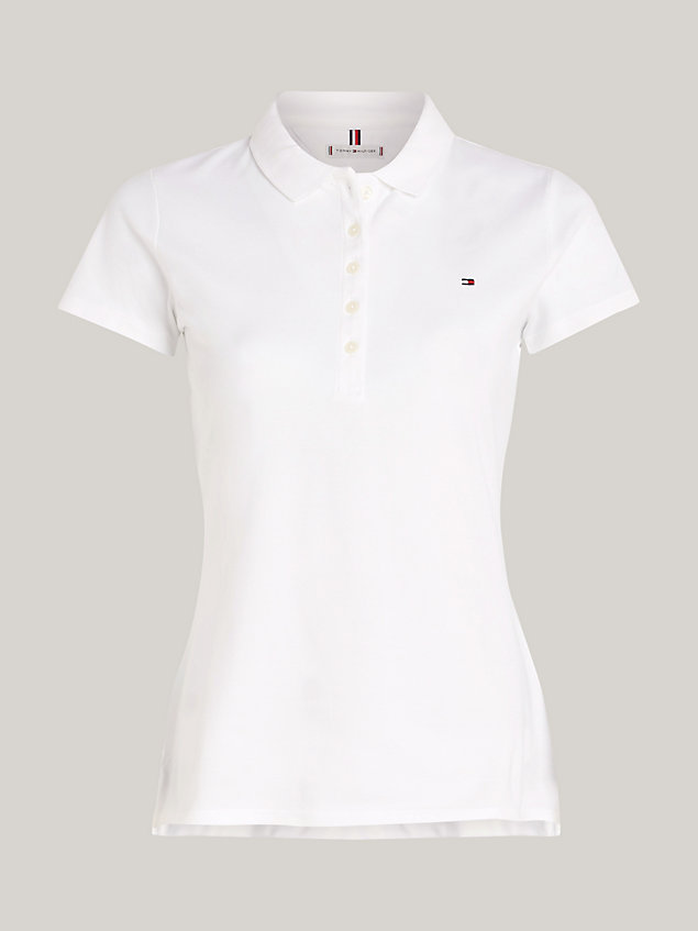 white heritage slim fit polo shirt for women tommy hilfiger