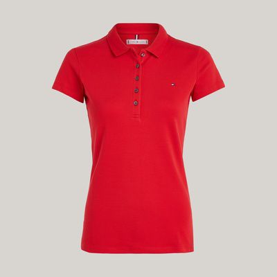 Short Sleeve Top Polo Shirt Tommy Hilfiger Women's Heritage Short Sleeve Slim Polo Shirt Tommy Hilfiger Women 