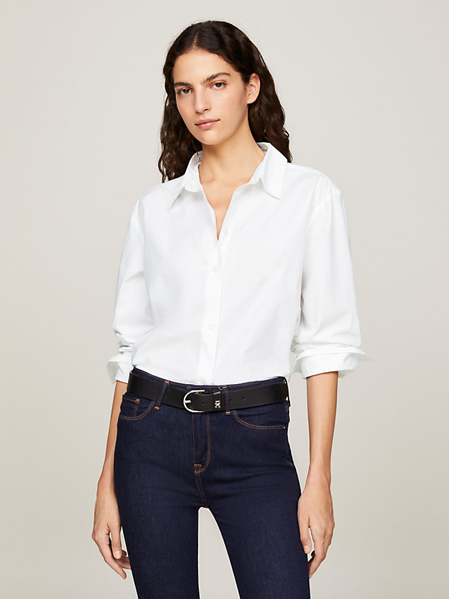 chemise heritage ajustée white pour femmes tommy hilfiger