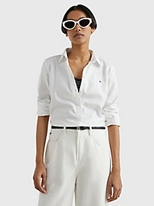 white heritage oxford regular fit shirt for women tommy hilfiger