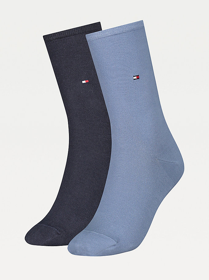 blue 2-pack casual socks for women tommy hilfiger