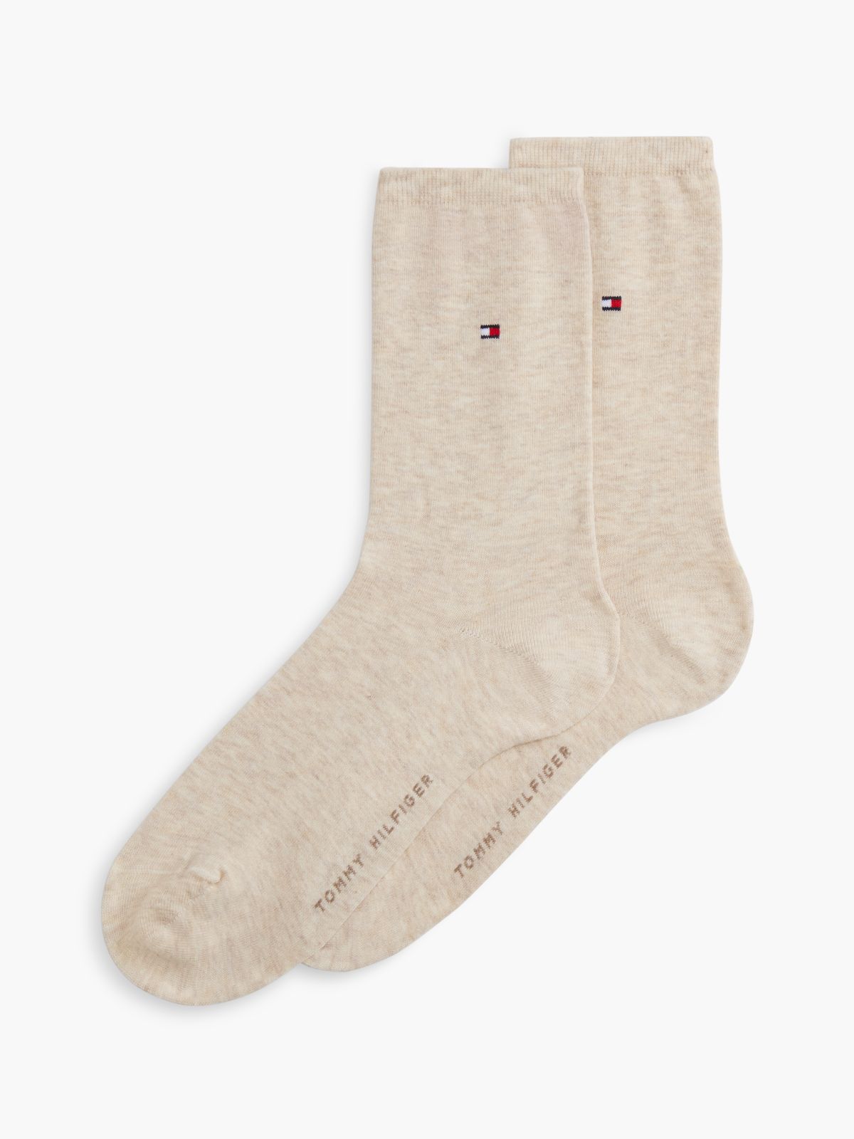 2-Pack Flag Embroidery Socks — Beige