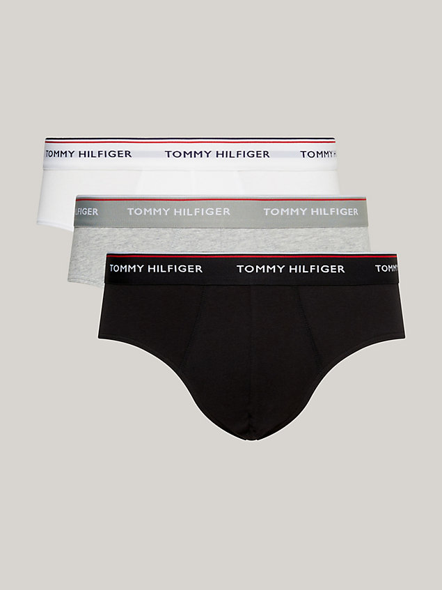 grey 3-pack cotton briefs for men tommy hilfiger