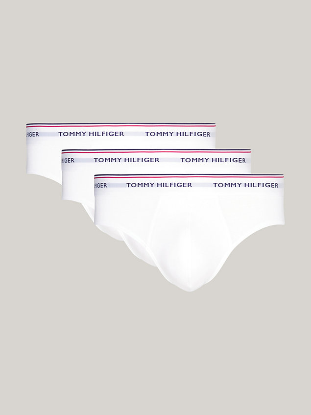 white 3-pack cotton briefs for men tommy hilfiger