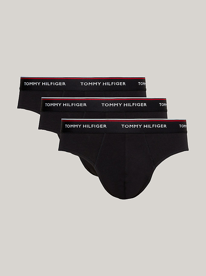 black 3-pack cotton briefs for men tommy hilfiger