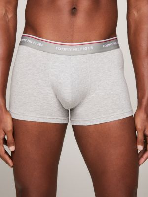 Tommy Hilfiger Men's Underwear Cotton Stretch 3-Pack Trunk, Grey