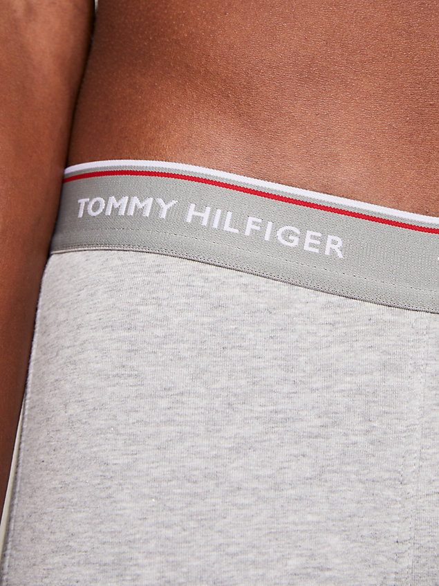 grey 3-pack stretch cotton low rise trunks for men tommy hilfiger