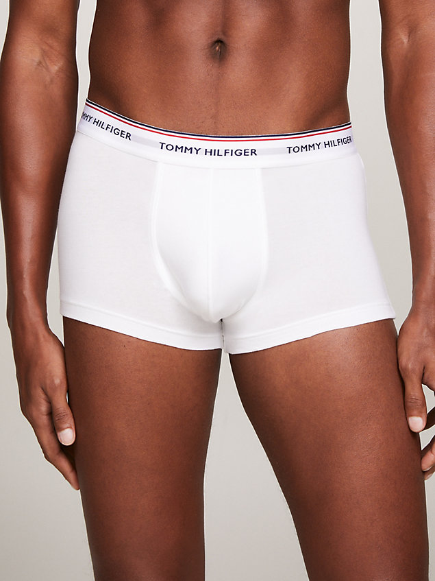 white 3-pack stretch cotton low rise trunks for men tommy hilfiger
