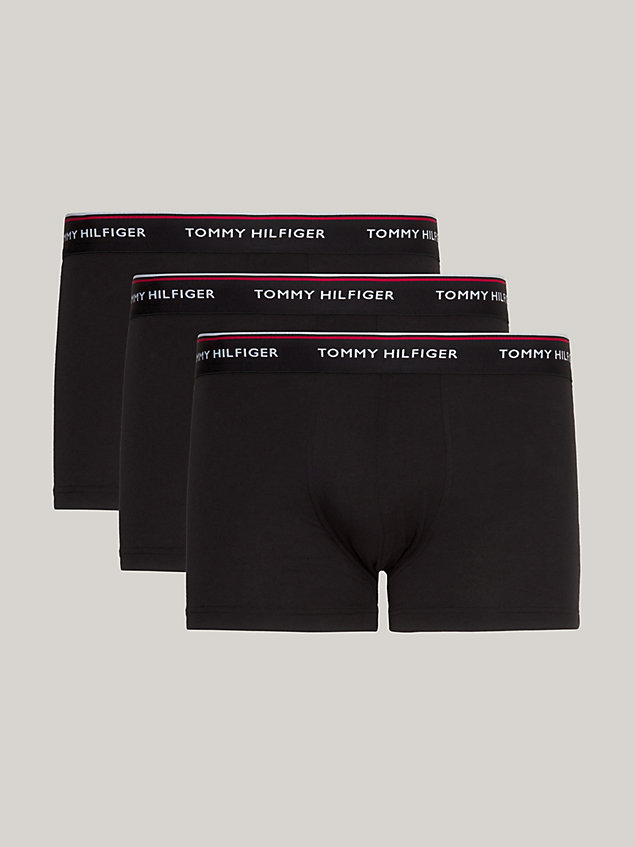black 3-pack stretch cotton low rise trunks for men tommy hilfiger