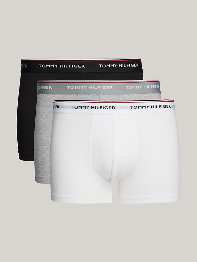 grey set van 3 premium essential boxershorts voor heren - tommy hilfiger
