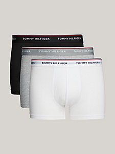 grey 3-pack premium essential repeat logo trunks for men tommy hilfiger