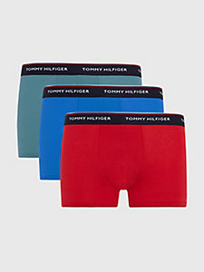 blue 3-pack repeat logo trunks for men tommy hilfiger
