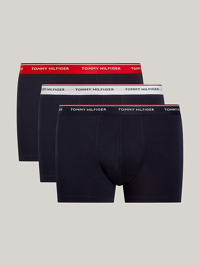white plus 3-pack premium essential logo waistband trunks for men tommy hilfiger