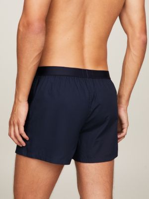 blue smart cotton poplin boxers for men tommy hilfiger