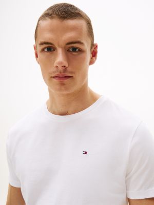 white pure cotton t-shirt for men tommy hilfiger