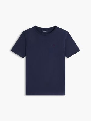blau t-shirt aus reiner baumwolle für herren - tommy hilfiger