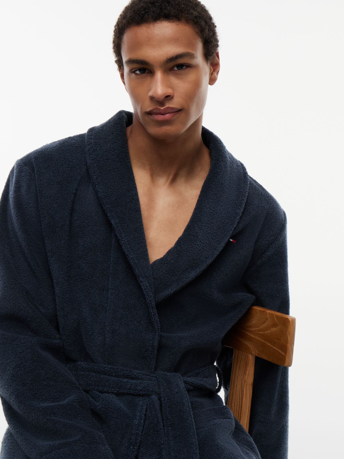Cotton Towelling Bathrobe — Blue